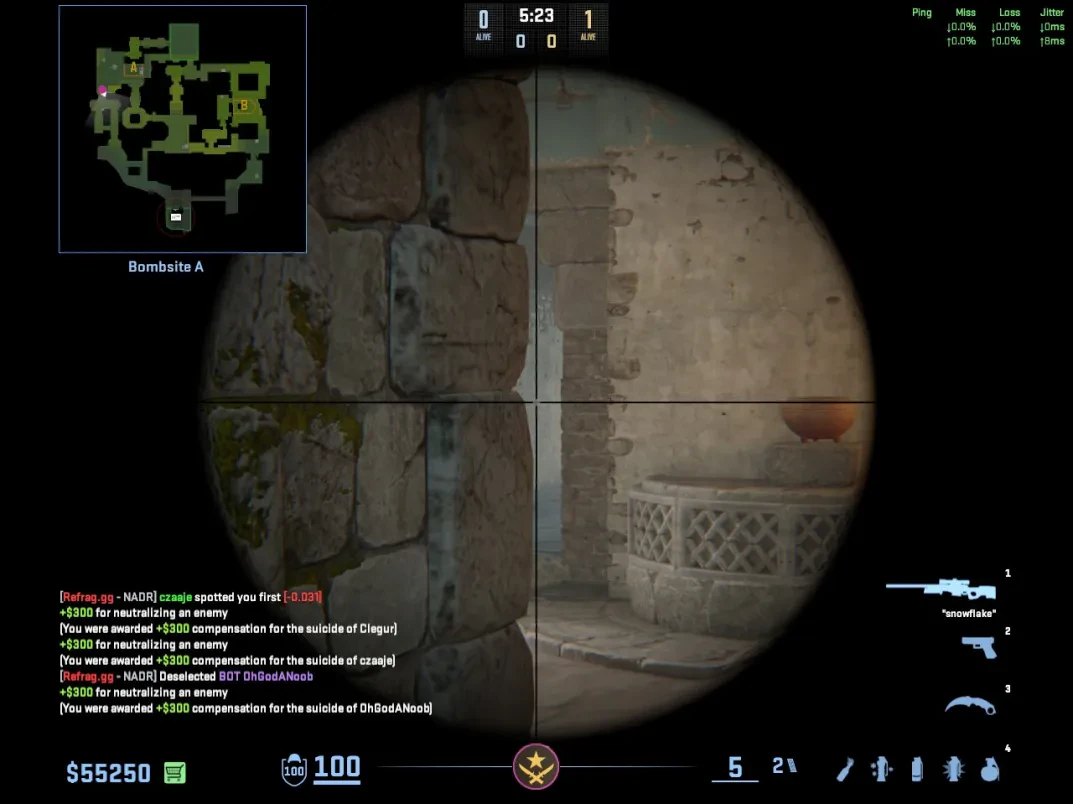 An AWP holds the Ancient A-site contact lane through the stone opening.