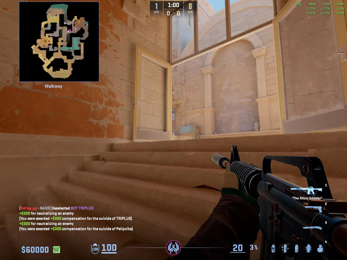 A CT holds the unexpected Camera angle from the Walkway stairs.