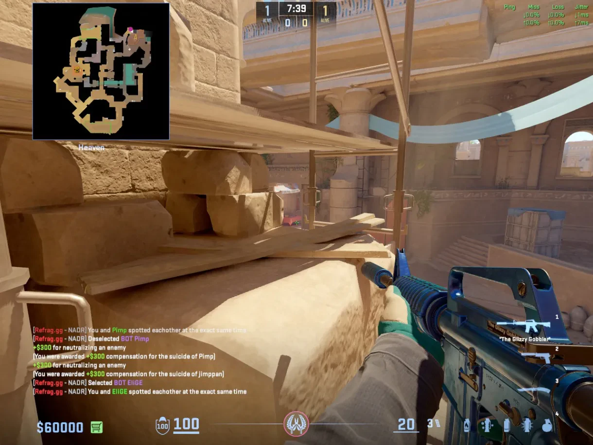 The boosted CT holds the elevated Heaven angle over B site.