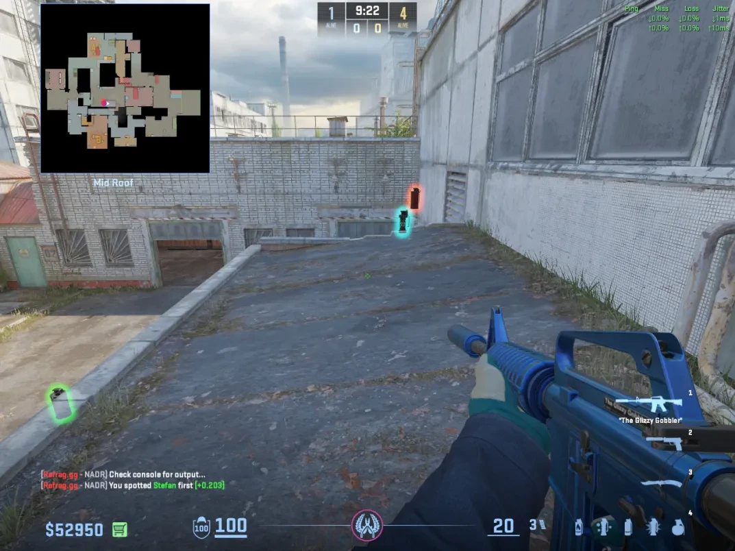 A CT player holds the elevated Mid Roof position overlooking Vents.