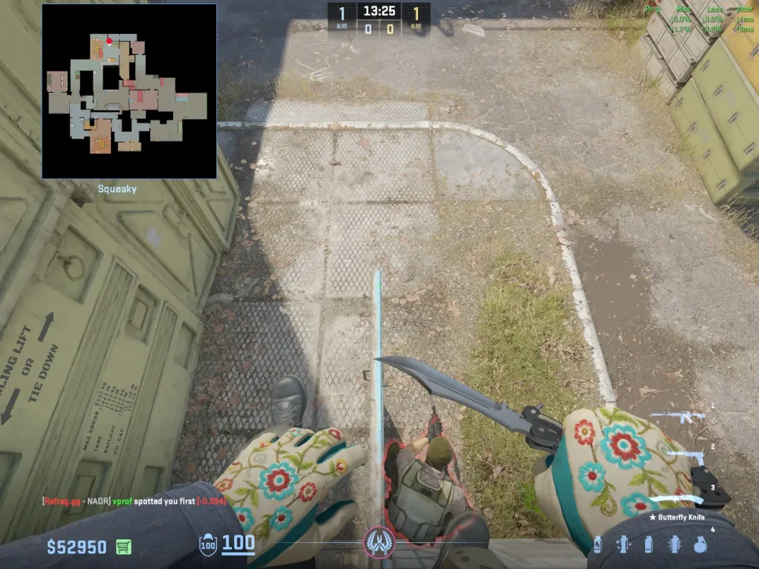 A CT drops from the A Boost position onto an opponent below.