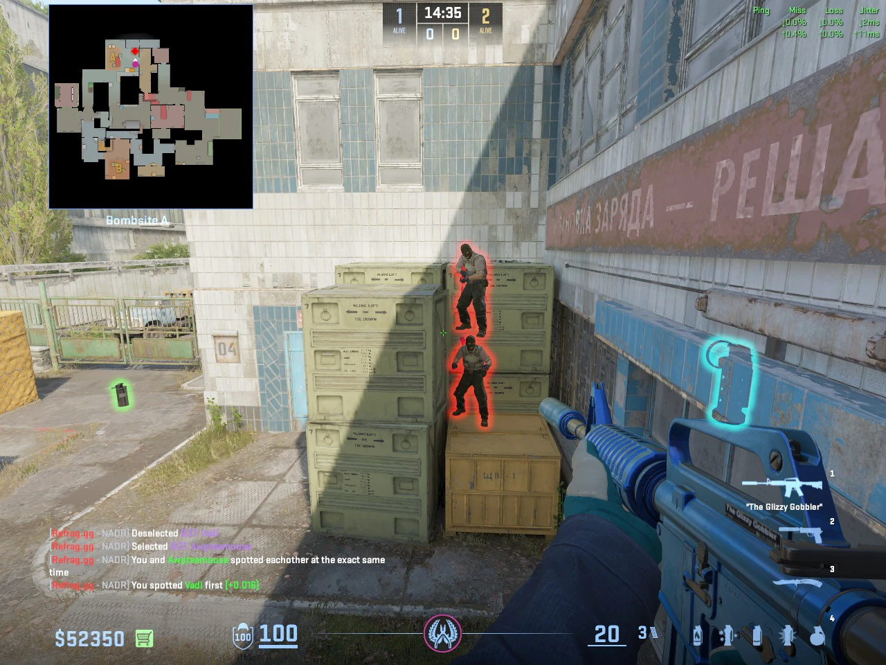 Two CT players stack on the A site boxes for the Shroud Boost.