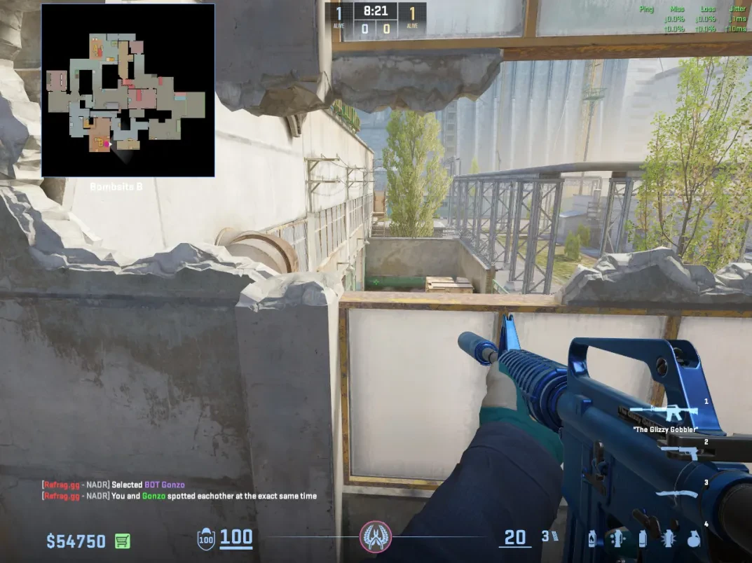 The CT stands on the teammate's shoulders to hold the elevated Sunroom angle.