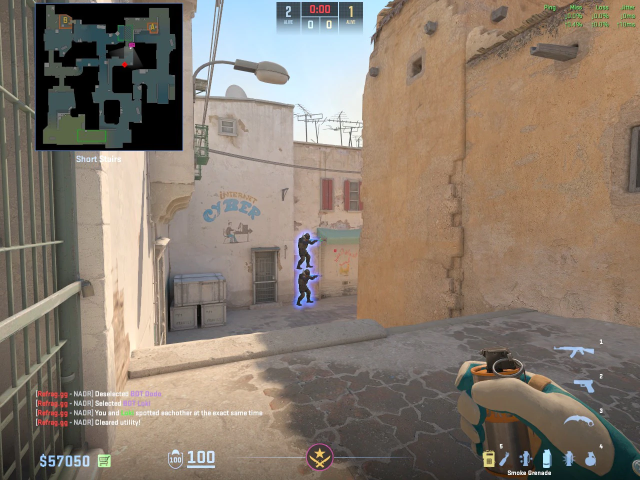 The boosted CT rifle player holds the Catwalk angle after the smoke clears.
