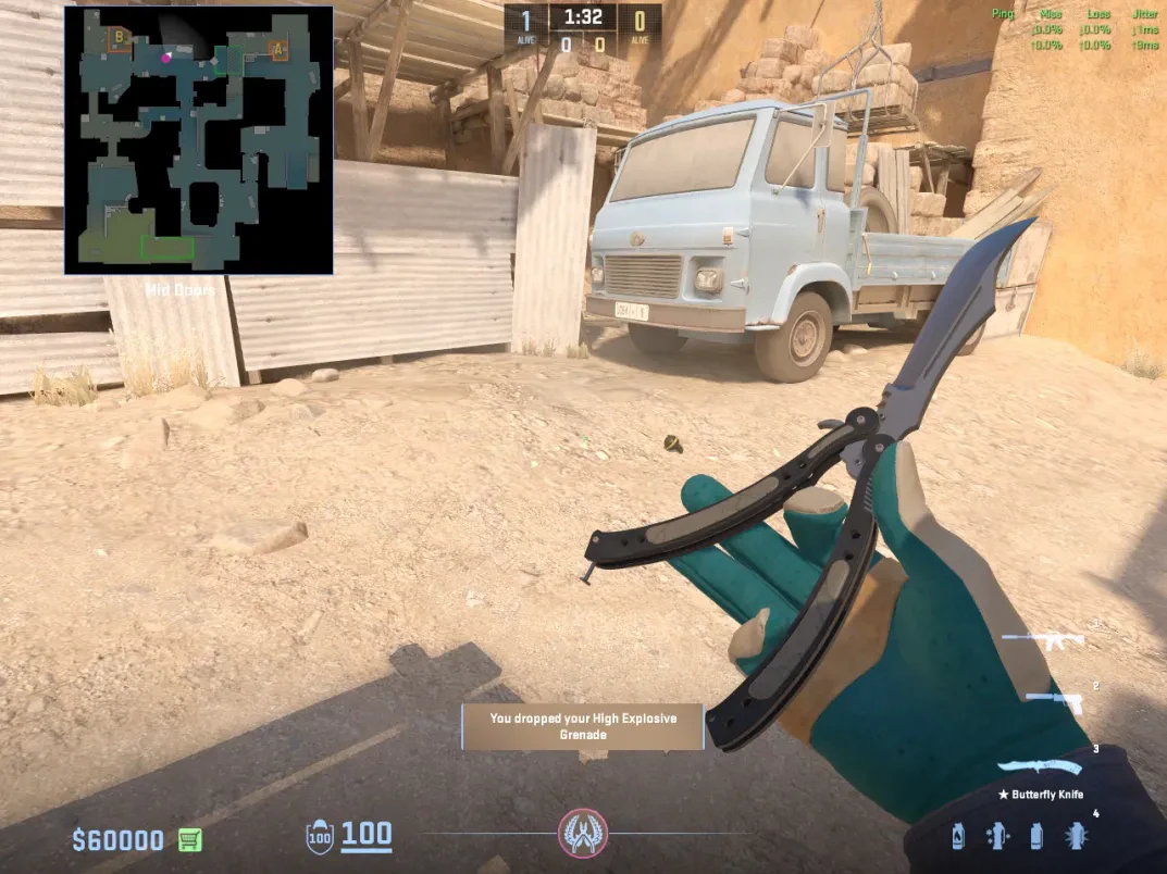 A CT rotates from the B car after breaking the Mid Doors smoke setup.
