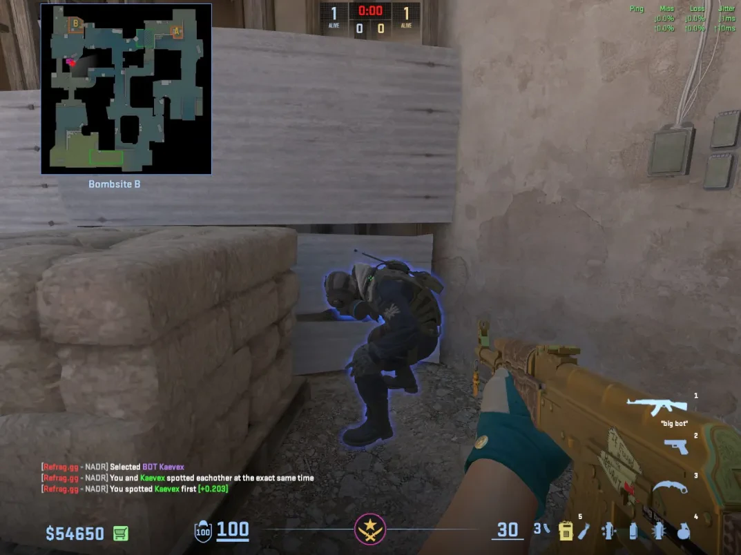 A CT remains crouched in the tight B Closet hiding spot behind the panels.
