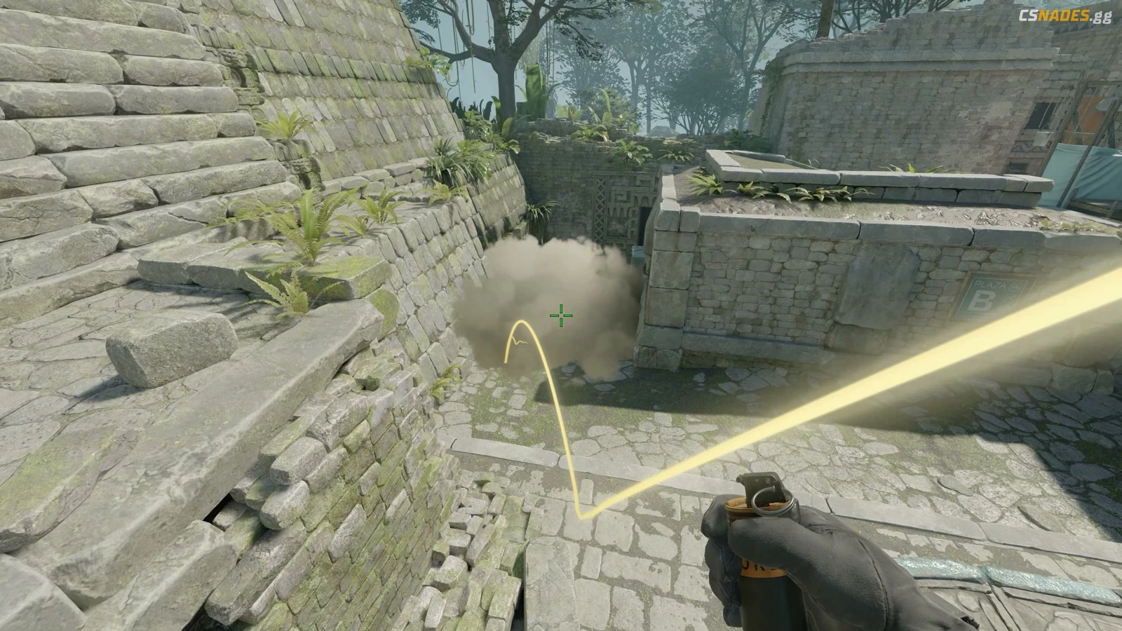 Ancient CT B Ramp smoke result from CT Spawn