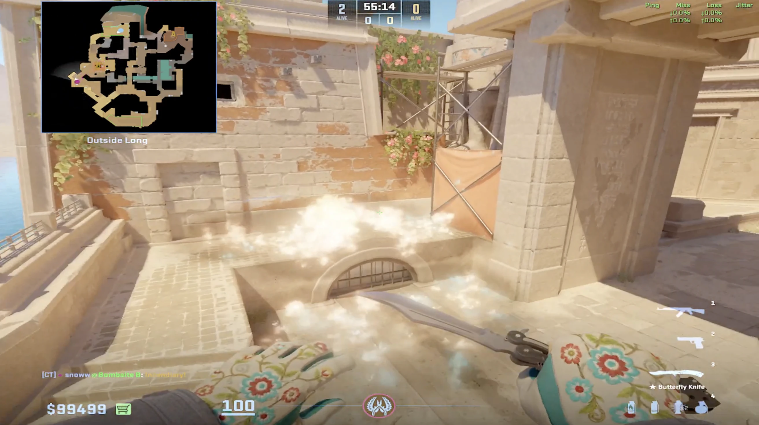 Anubis CT Cubby Molotov result from B Site
