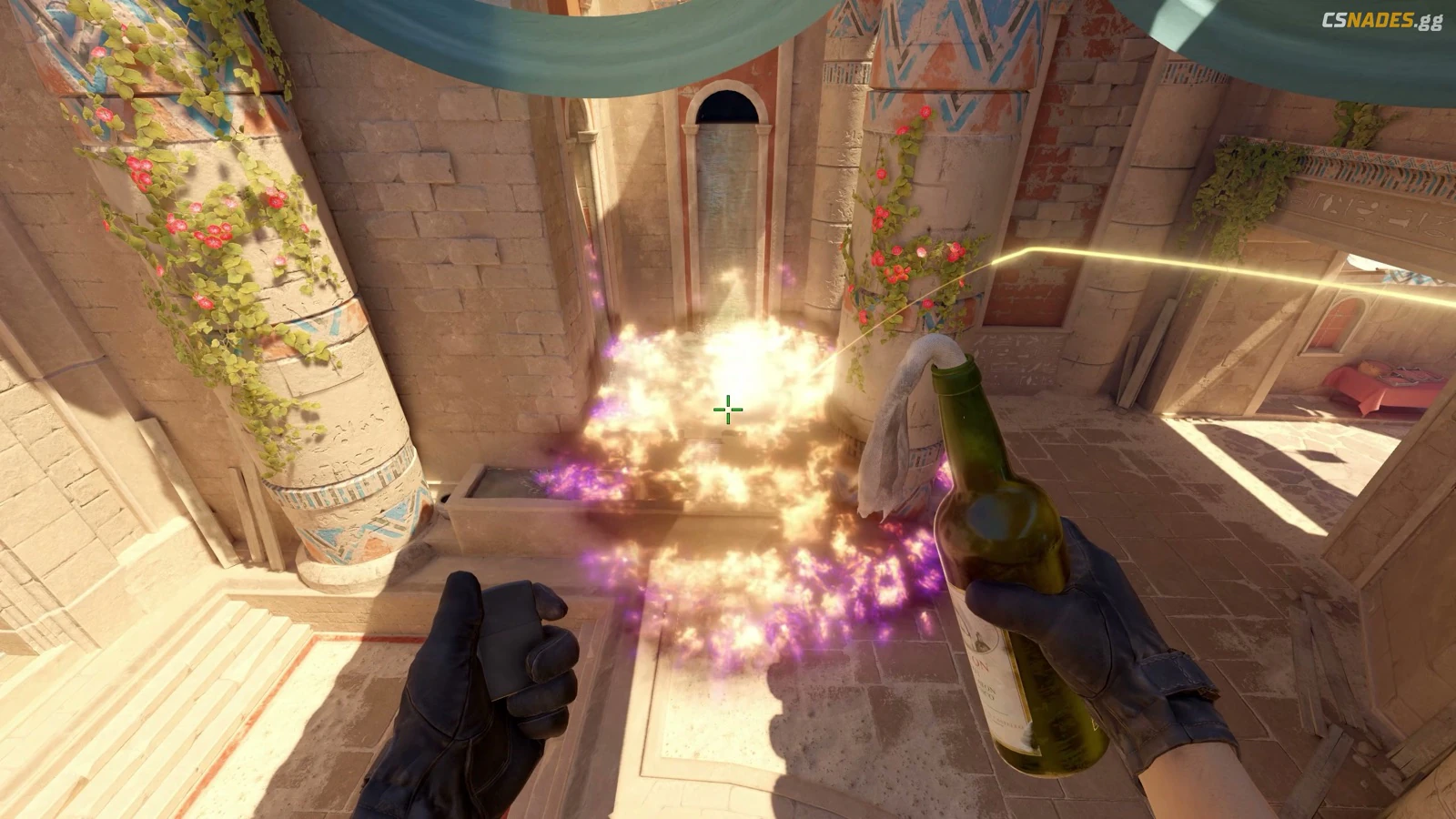 Anubis Fountain molotov result from A Main