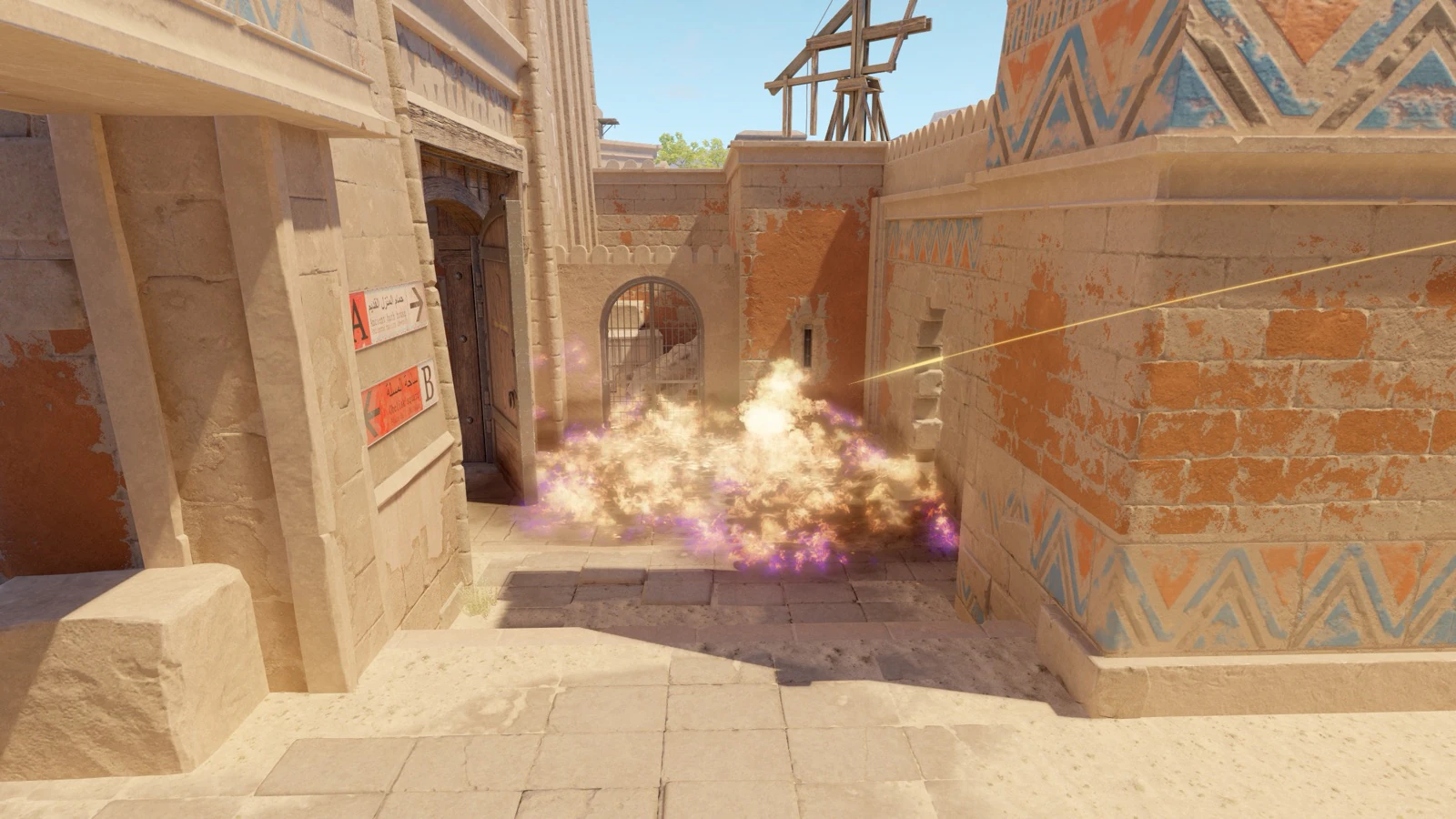Anubis Hole molly landing in front of mid doors to deny CT drops
