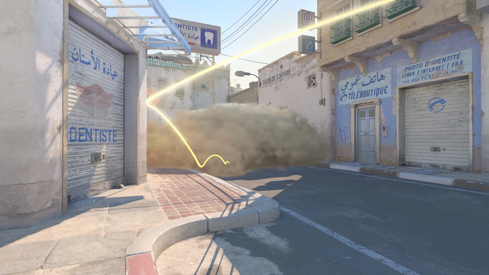 Dust 2 A Long Block smoke result from Elevator