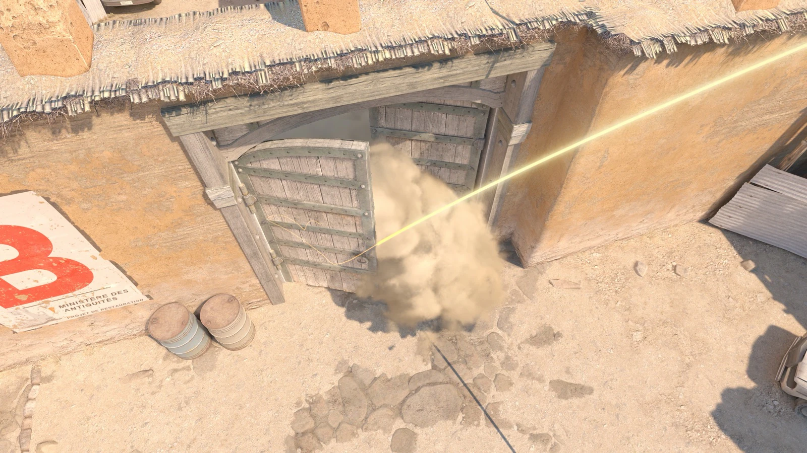 Dust 2 B Doors smoke result from Upper Tunnels