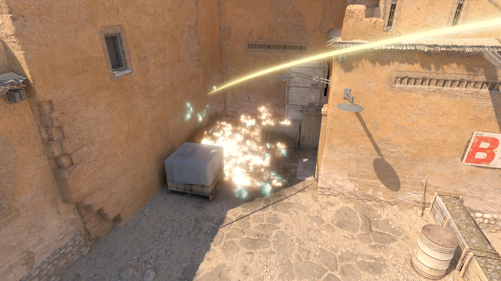 Dust 2 CT B Plat molotov result from B Doors