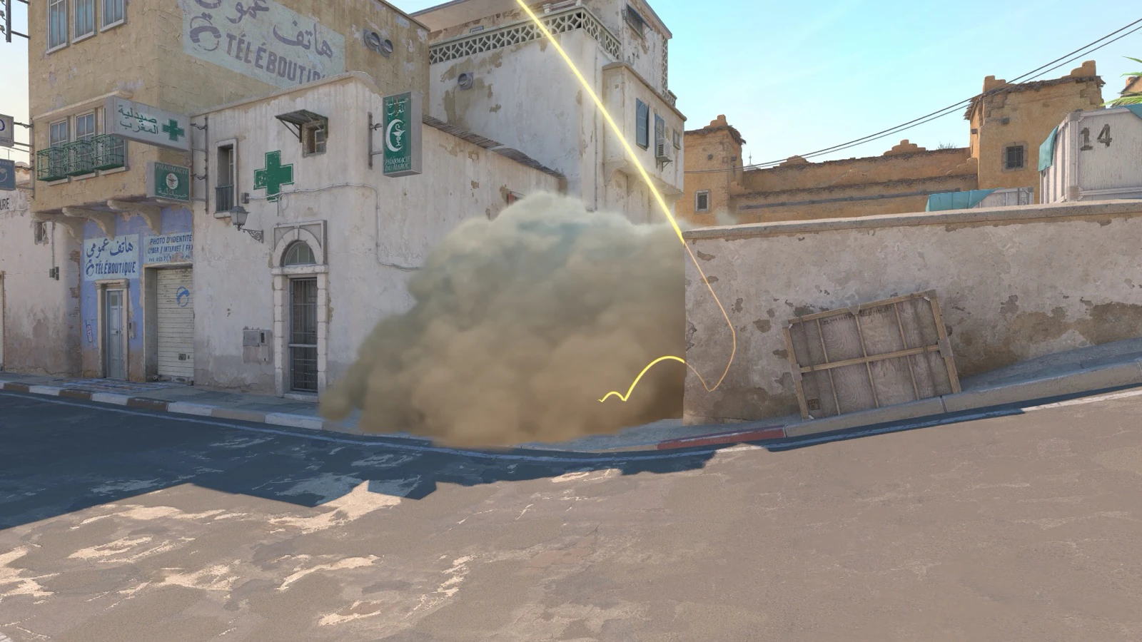 Dust 2 CT Cross smoke result from A Long Corner