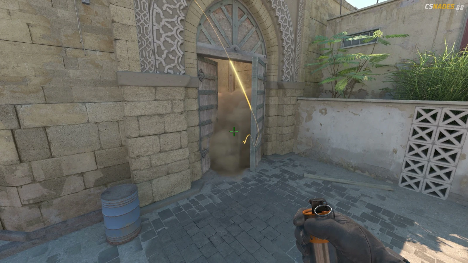 Dust 2 CT Long Doors smoke result from Elevator