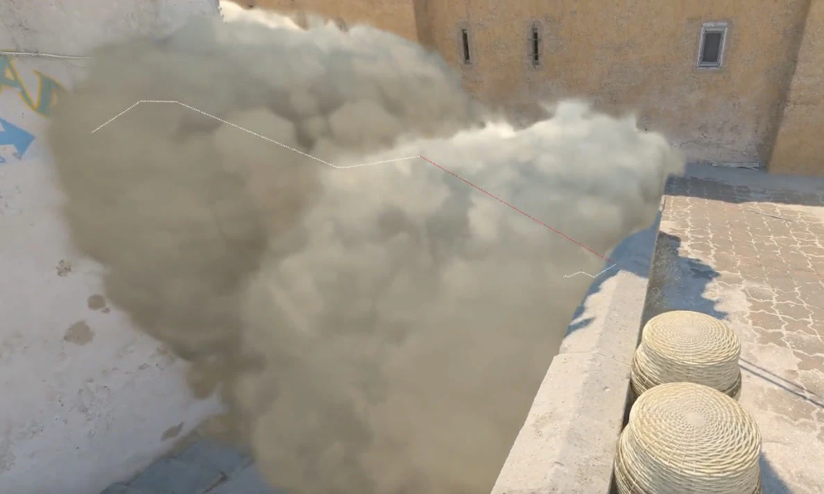 Dust 2 Close Ledge smoke result on A Short
