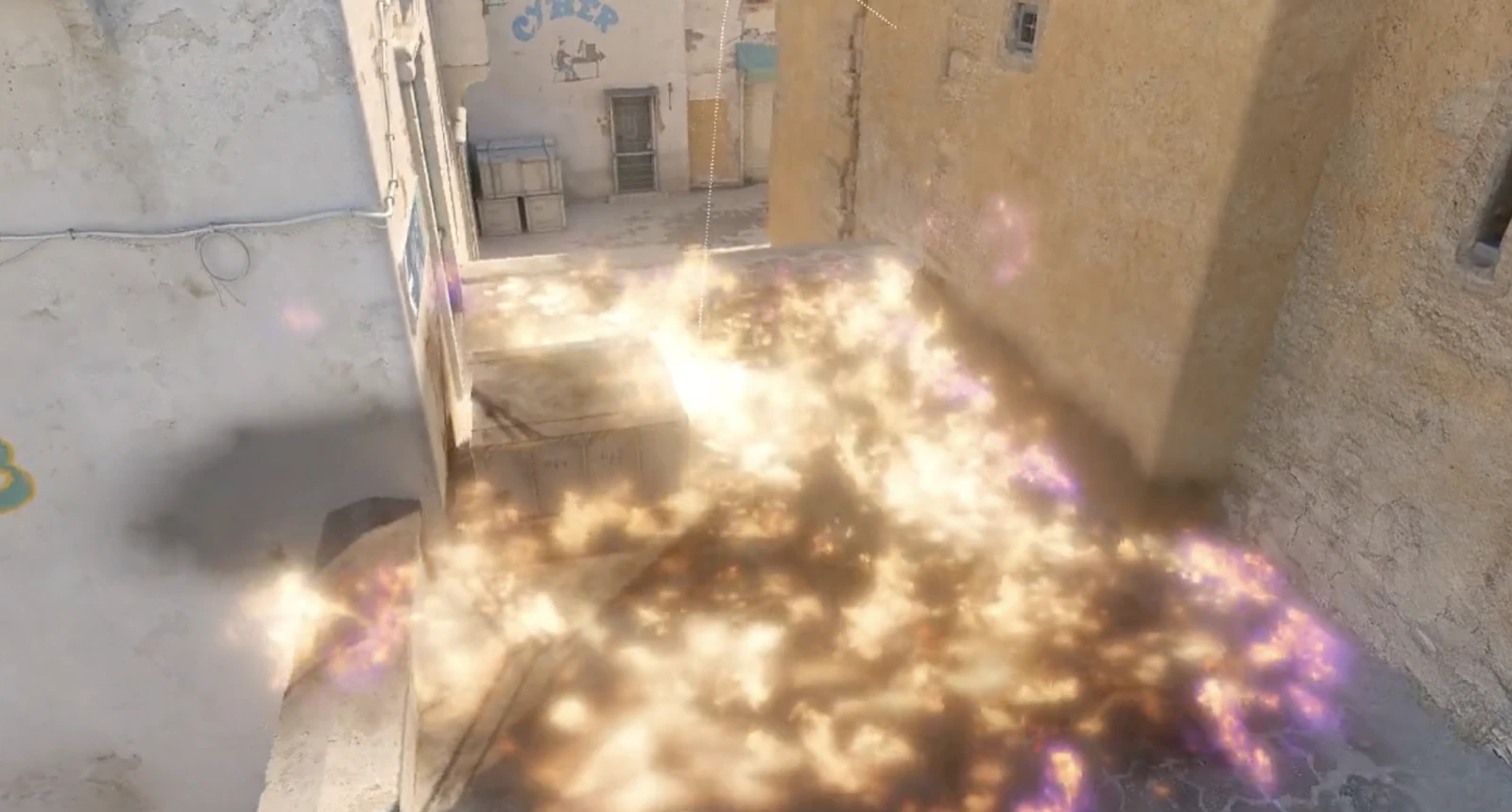 Dust 2 Short molotov result covering the Short corner