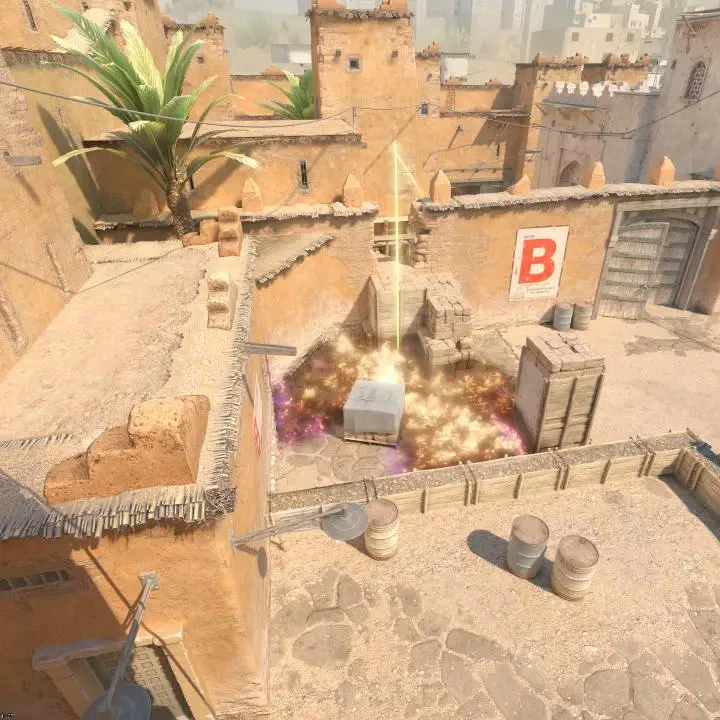 Dust 2 Under Window Molotov result on B site