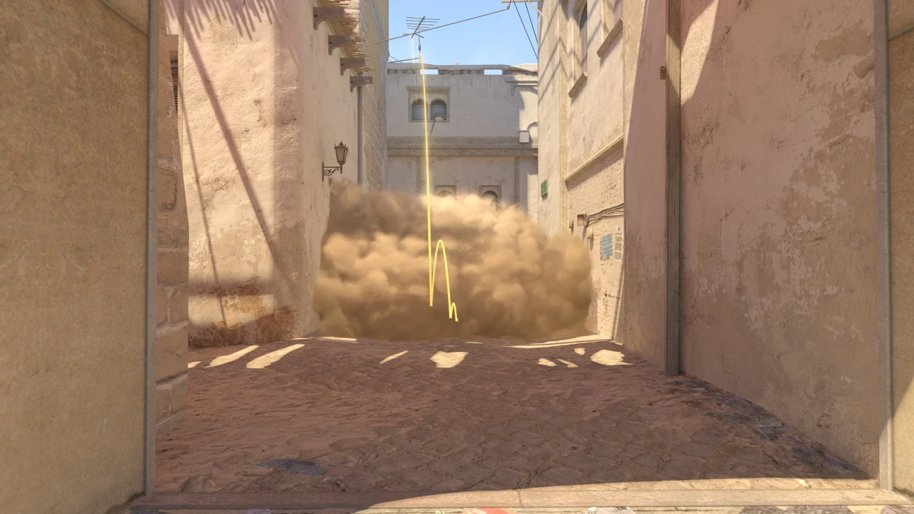 Mirage B Short smoke result from Outside T Spawn