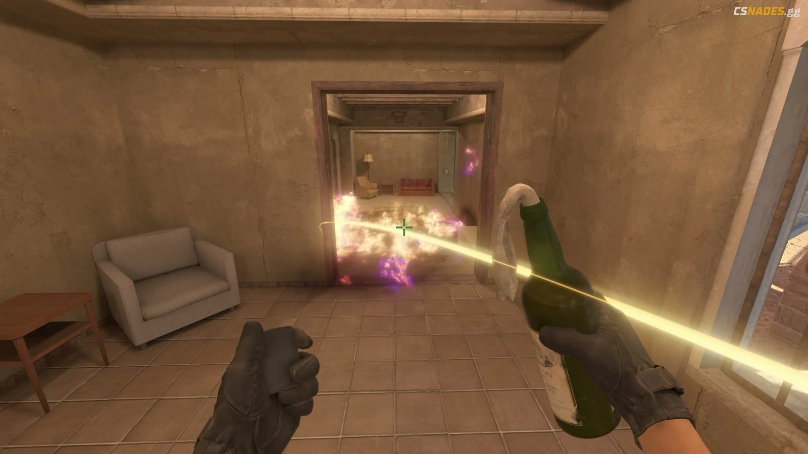 Mirage CT B Apartments molotov result from B Site
