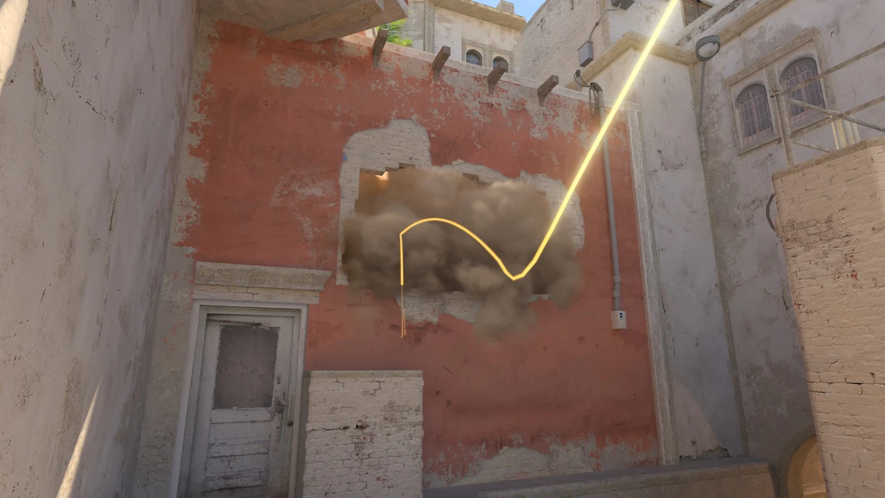Mirage Mid Window smoke result from T Spawn