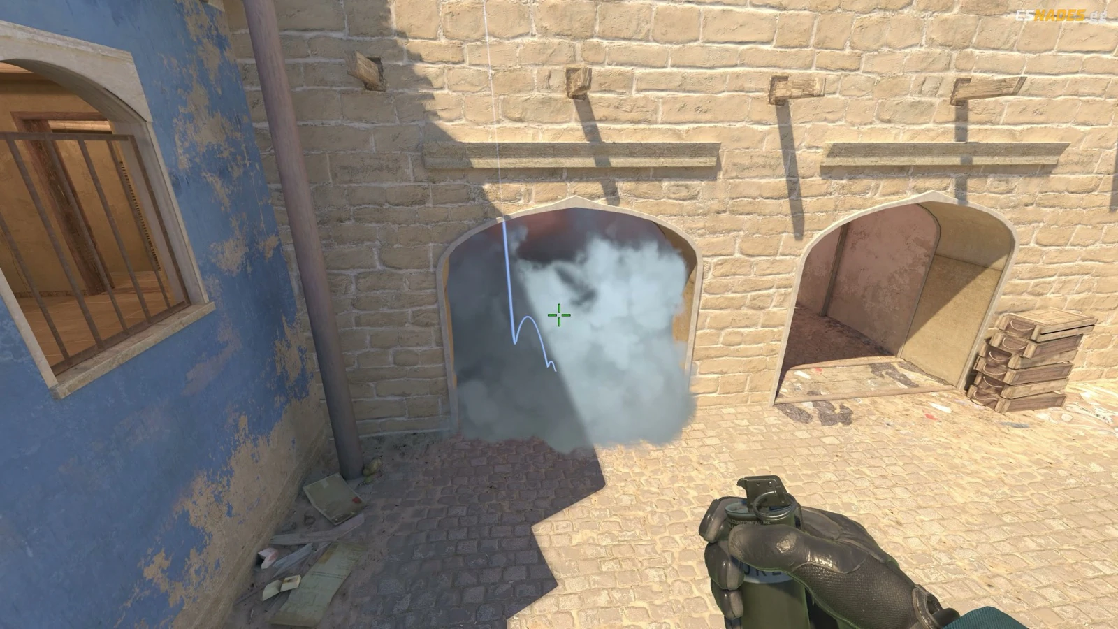 Mirage Right Arch smoke result from Back Alley