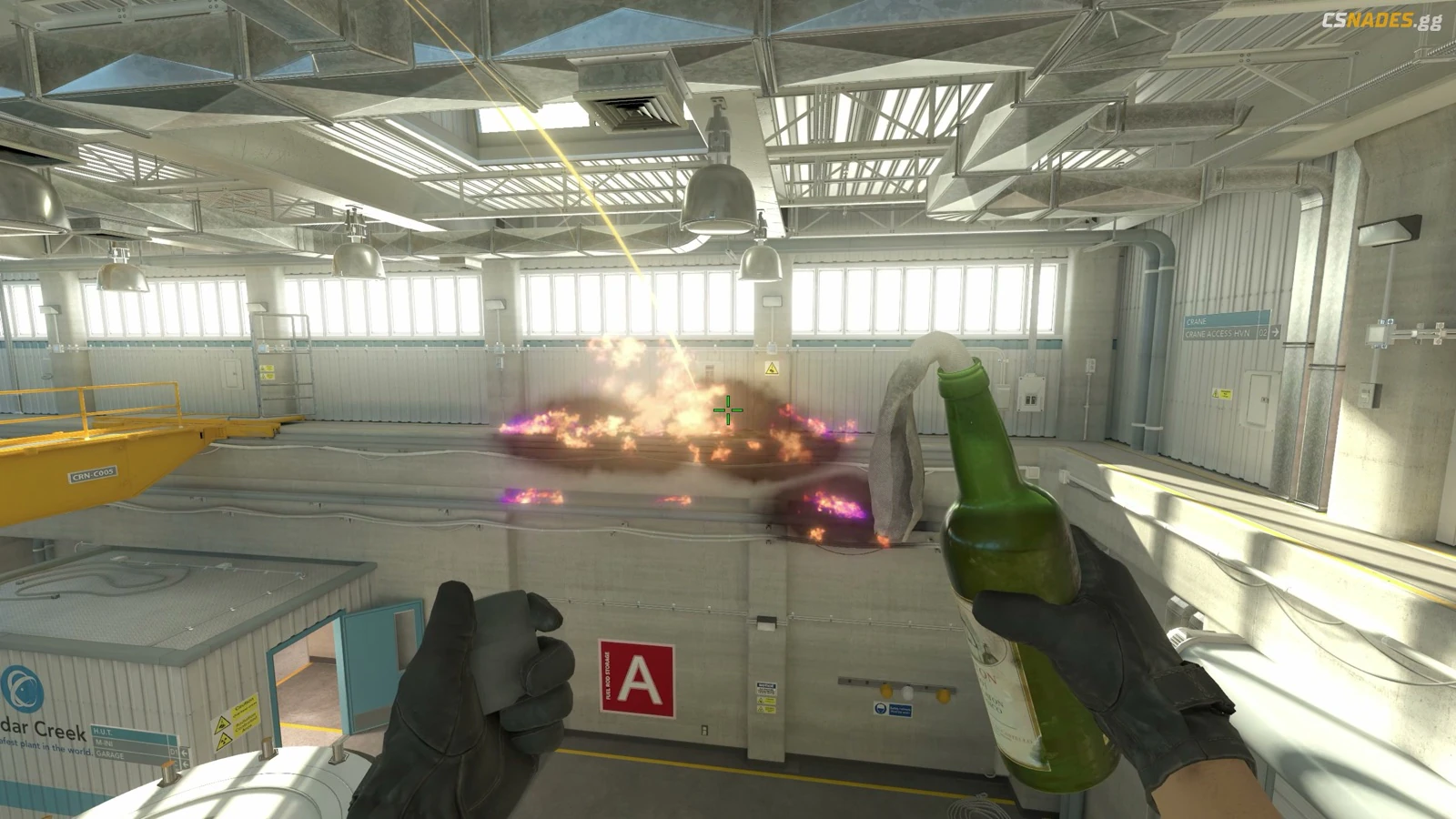 Nuke Rafters molotov result from T Roof